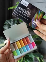 BRUSTRO Artist Metallic Watercolour Half Pans Set of 14 - Image 3