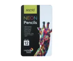 Brustro Neon Pencils Set of 12 (in Elegant tin Box) - Image 4