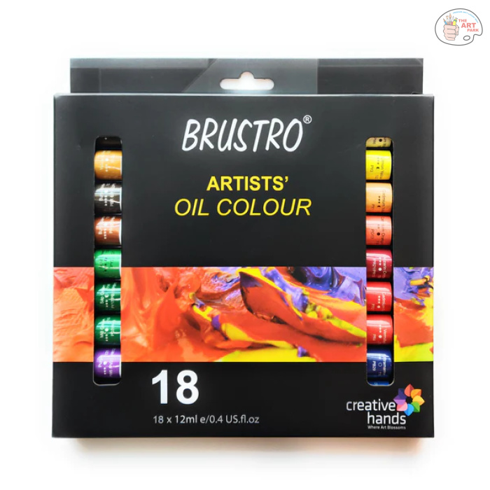 BRUSTRO Artists’ Oil Colour Set of 18 Colours X 12ML Tubes - Image 3