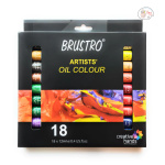 BRUSTRO Artists’ Oil Colour Set of 18 Colours X 12ML Tubes