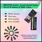 BRUSTRO Artists ’ Acrylic Pastel Colour Set of 12 Colours X 12ML Tubes (Multicolor) - Image 2