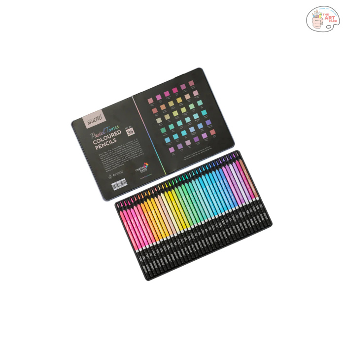 BRUSTRO Artists' Coloured Pencils Pastel Tone Set of 36 (in elegant tin box) - Image 4