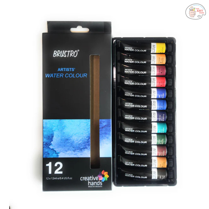 BRUSTRO Artists’ Watercolour Set of 12 Colours X 12ML Tubes - Image 4