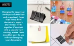 Brustro Clip Box Set of 56 Binder Clips and 120 Paper Clips, Stationery Binding Supplies for Loose Papers, Files, DIY, Office and School Use - Image 4