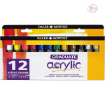 DALER & ROWNEY GRADUATE ACRYLIC COLOUR SET 12 x 22 ML