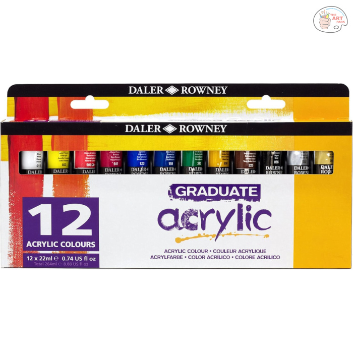 Daler & Rowney Georgian Studio Oil Colour Set (6 Shadesx22 ml) (15) DALER & ROWNEY GRADUATE ACRYLIC COLOUR SET 12 x 22 ML - Image 1