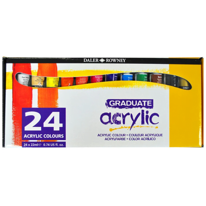 Daler & Rowney Georgian Studio Oil Colour Set (6 Shadesx22 ml) (19) DALER & ROWNEY GRADUATE ACRYLIC COLOUR SET 24 x 22 ML - Image 1