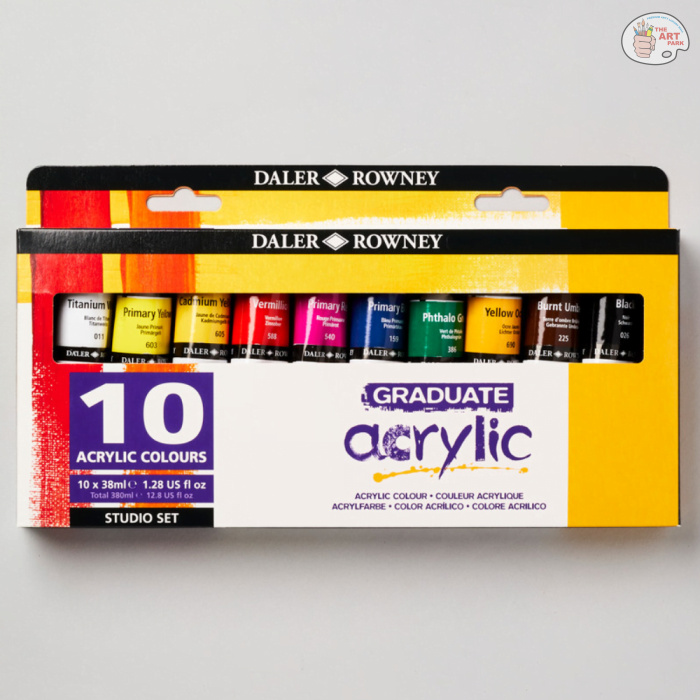 Daler & Rowney Georgian Studio Oil Colour Set (6 Shadesx22 ml) (25) Daler Rowney Graduate Acrylic Introduction 38ml Set of 10 - Image 1