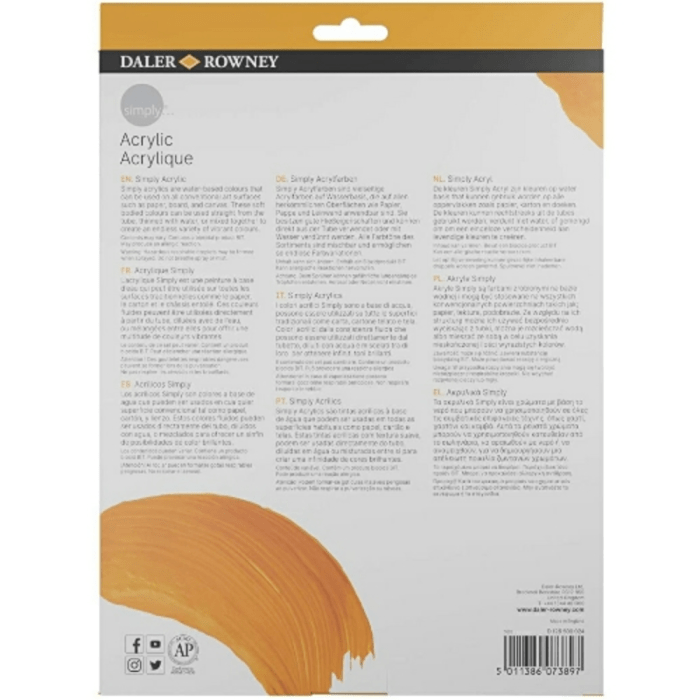 Daler-Rowney Simply Acrylic Color Tube Set (24 Tubes x 12ml) - Image 2
