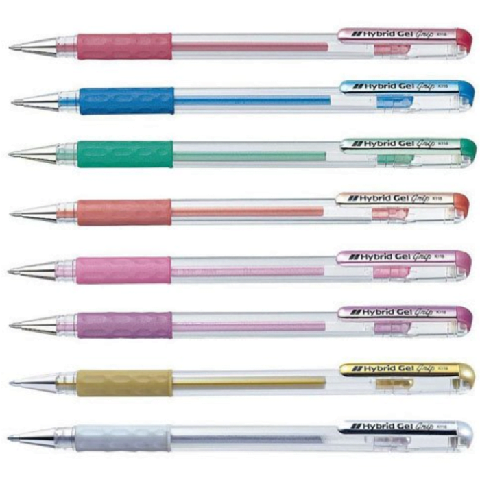 Daler & Rowney Georgian Studio Oil Colour Set (6 Shadesx22 ml) (5) Pental Hybrid Gel Grip Metallic Gel Roller Pen 0.8 MM - Image 1