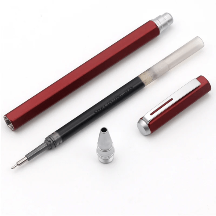 Pentel Energel Hexagonal 0.7 MM Metal Body Gel Roller Pen (Brown Body) - Image 3