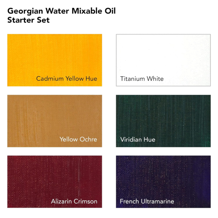 Daler Rowney : Georgian Water Mixable Oil Starter Set : 6 x 20ml - Image 2