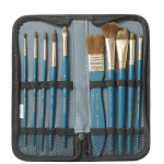 Daler Rowney Simply Watercolour Natural Hair Brush Zip Case (10Pc) - Image 2