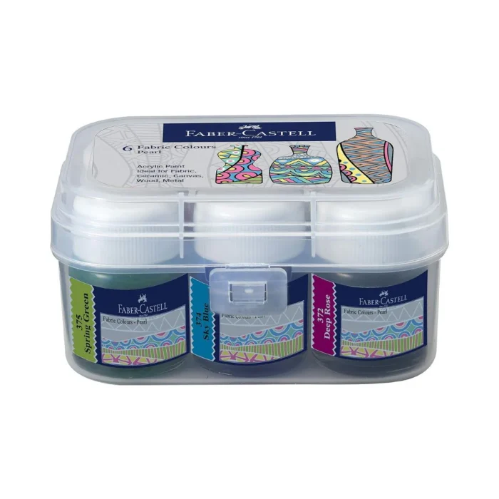FABER CASTELL, Acrylic Colour - FABRIC | Pearl | Set of 6. - Image 4