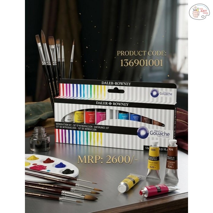 Daler-Rowney Aquafine Gouache Opaque Watercolour Set (12 x 15ml Tubes) - Image 2