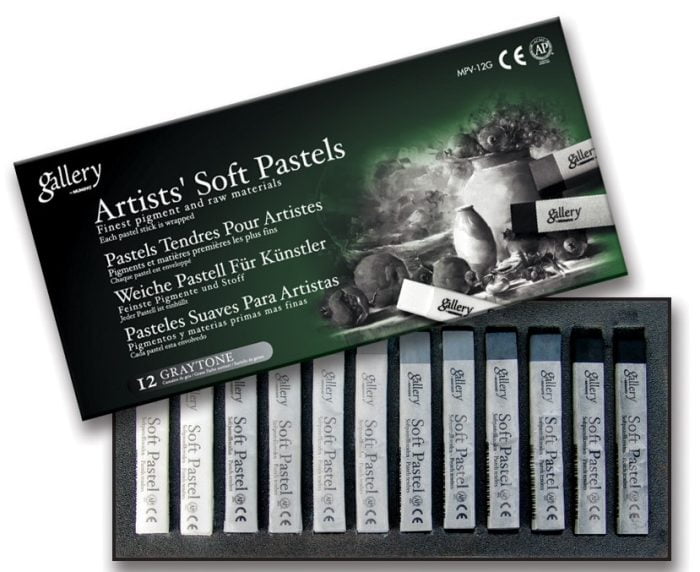 GRAY MUNGYO GALLERY SOFT PASTELS SET OF 12 GRAY TONE - Image 1