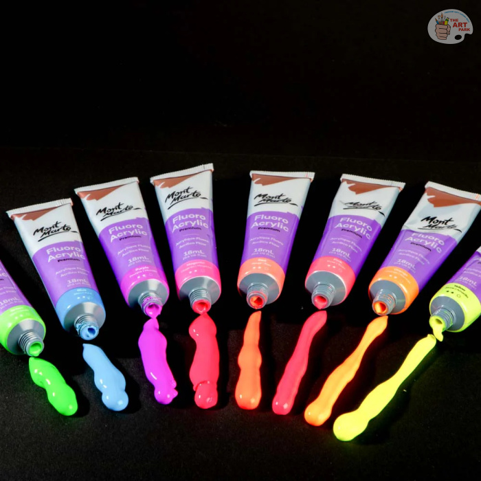 MONT MARTE Fluoro Acrylic Paint Intro Set Premium 8pc x 18ml (0.6 US fl.oz) - Image 4