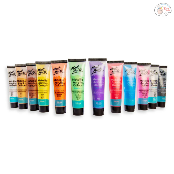 MONT MARTE Metallic Acrylic Colour Paint Set Signature 12pc x 36ml (1.2 US fl.oz) - Image 3