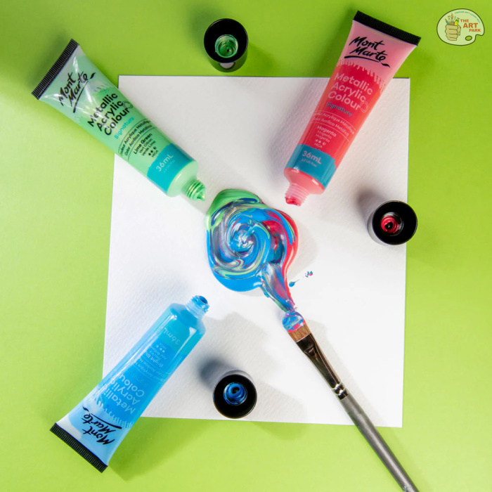 MONT MARTE Metallic Acrylic Colour Paint Set Signature 12pc x 36ml (1.2 US fl.oz) - Image 4