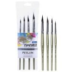 DOMS Amariz Artist Essentials Petlon Petal Paintbrush Set of 4 | Ideal for Students, Professsionals & Hobby Artists | Paint Brush for Watercolor, Acrylic, Gouache | 4 Sizes- 6, 8, 10, 12