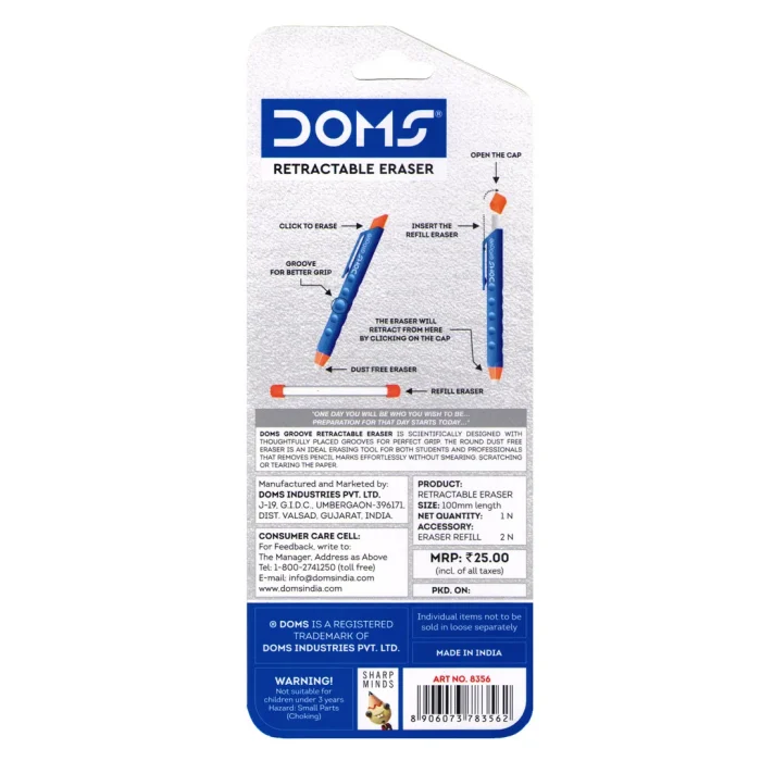 DOMS GROOVE RETRACTABLE ERASER - Image 2