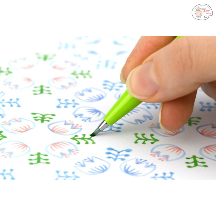 PENTEL SIGN PEN FUDE BRUSH TIP SET OF 12 COOL COLOUR - Image 3