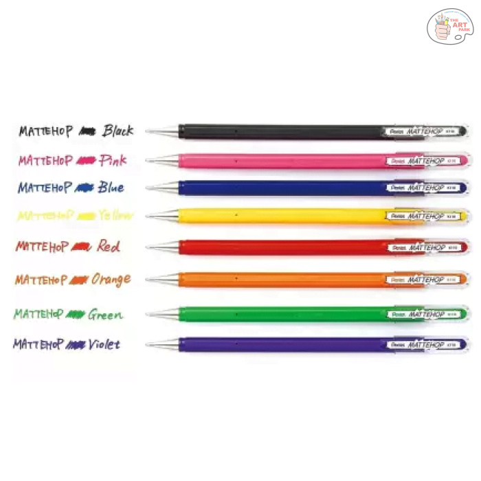 PENTEL MATTEHOP K110-V 1.0 Ideal For Diy Art & Decorative Roller Ball Pen  (Pack of 8, Multicolor) - Image 2