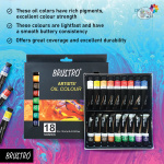 BRUSTRO Artists’ Oil Colour Set of 18 Colours X 12ML Tubes - Image 7