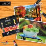 BRUSTRO Artists’ Oil Colour Set of 18 Colours X 12ML Tubes - Image 8