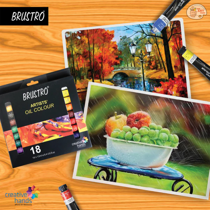 BRUSTRO Artists’ Oil Colour Set of 18 Colours X 12ML Tubes - Image 9