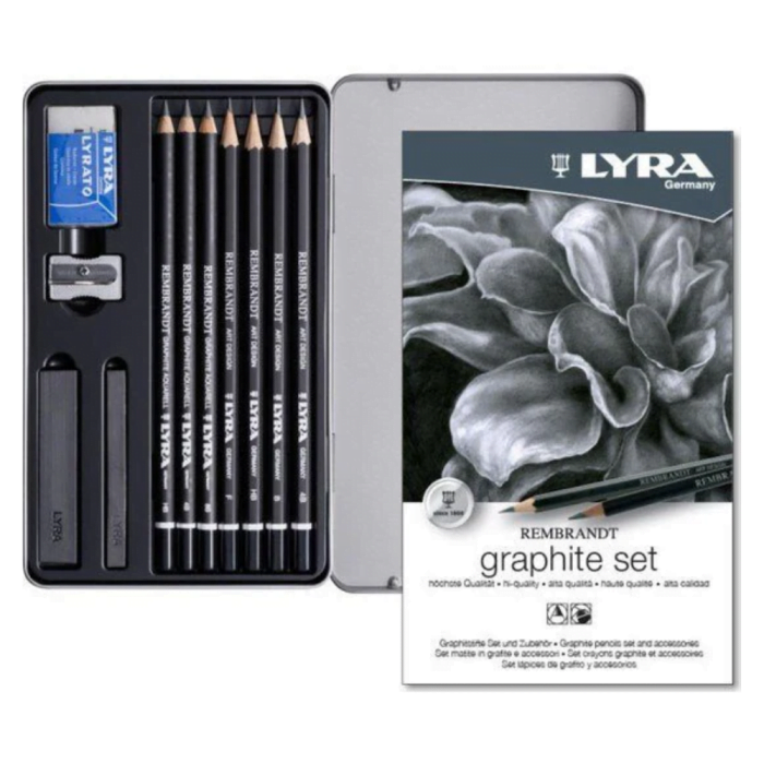 LYRA Rembrandt Graphite Set 11 Pcs Metal Box (L2051111) - Image 2