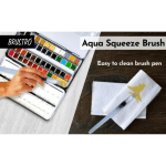 Brustro Aqua Squeeze Leak Proof Watercolor Brush Pen Flat – Assorted (Small ,Medium & Large Tips) - Image 2