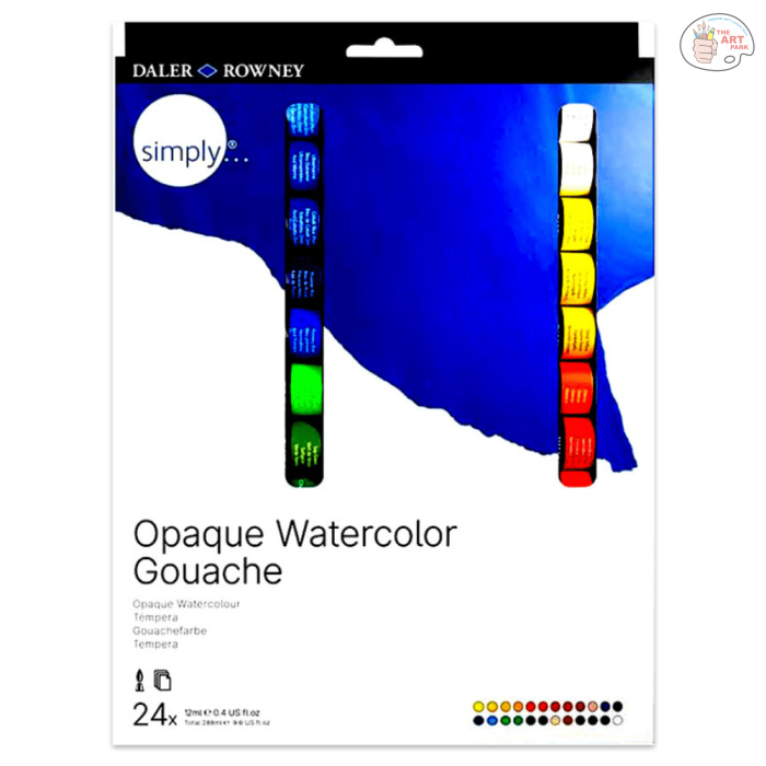 Untitled design (23) Daler Rowney Simply Gouache 24 x 12ml Set - Image 1