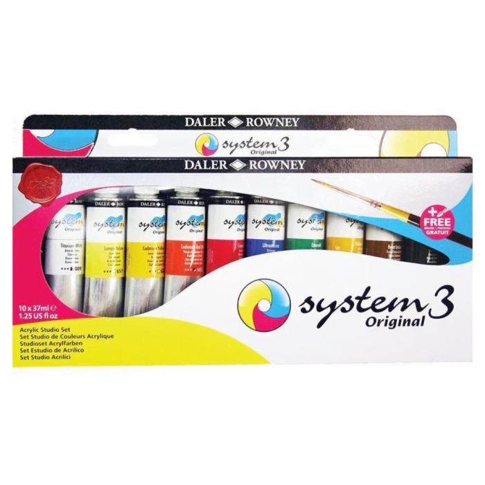 Untitled design (39) Daler-Rowney System3 Acrylic Colour Studio Set (10x37ml) - Image 1