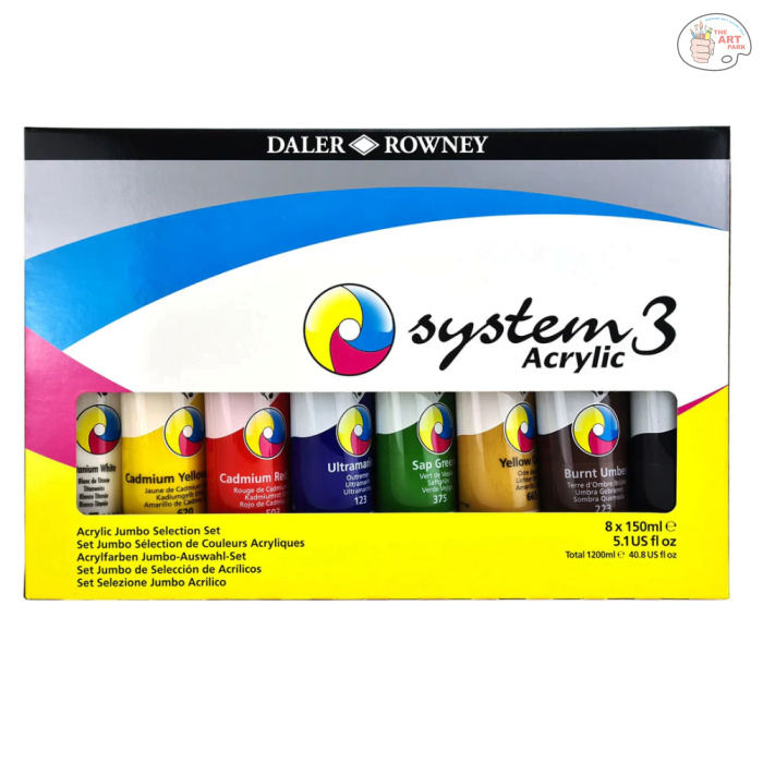 Untitled design (44) Daler-Rowney System3 Original Jumbo Selection Set 8 x 150ml - Image 1