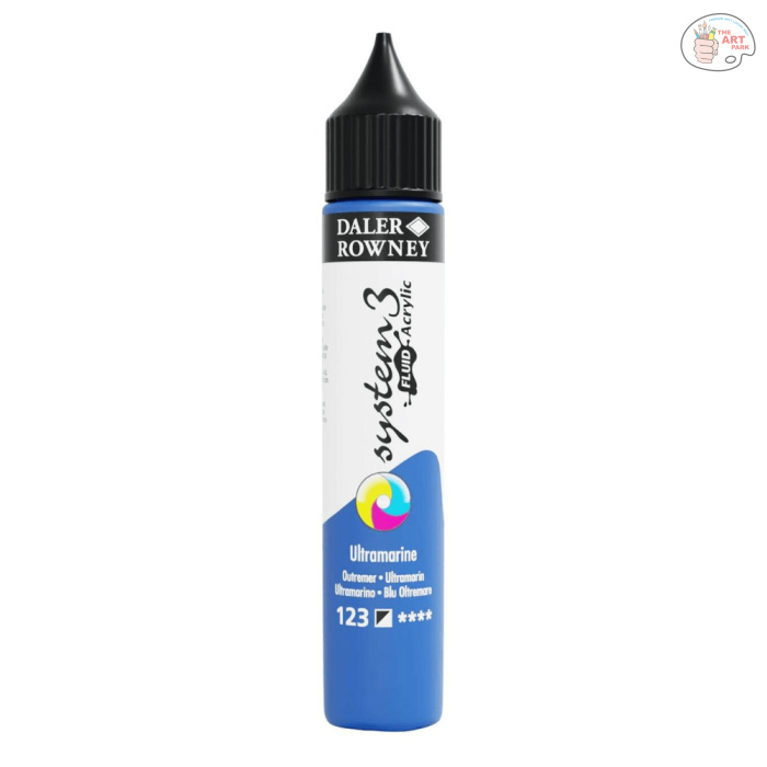 Untitled design (46) Daler-Rowney System3 Ultramarine Fluid Acrylic 29.5ml (123) - Image 1
