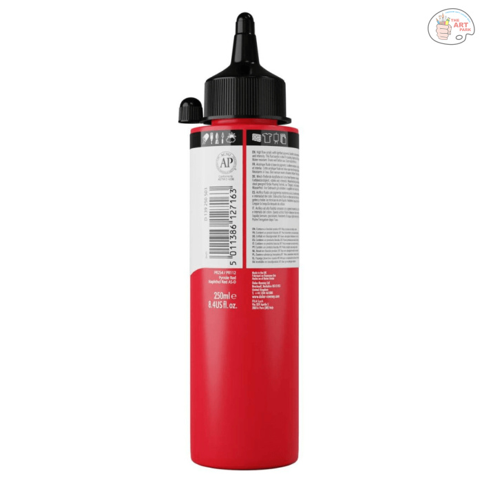Daler-Rowney System3 Cadmium Red Hue Fluid Acrylic 250ml (503) - Image 2