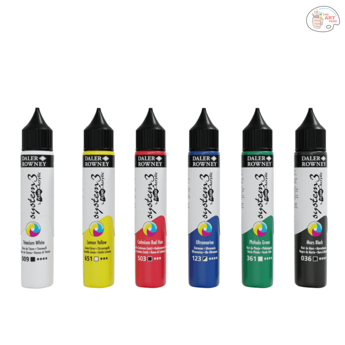 Daler Rowney SYSTEM3 Fluid Acrylic Set 6 x 29.5ml - Image 2