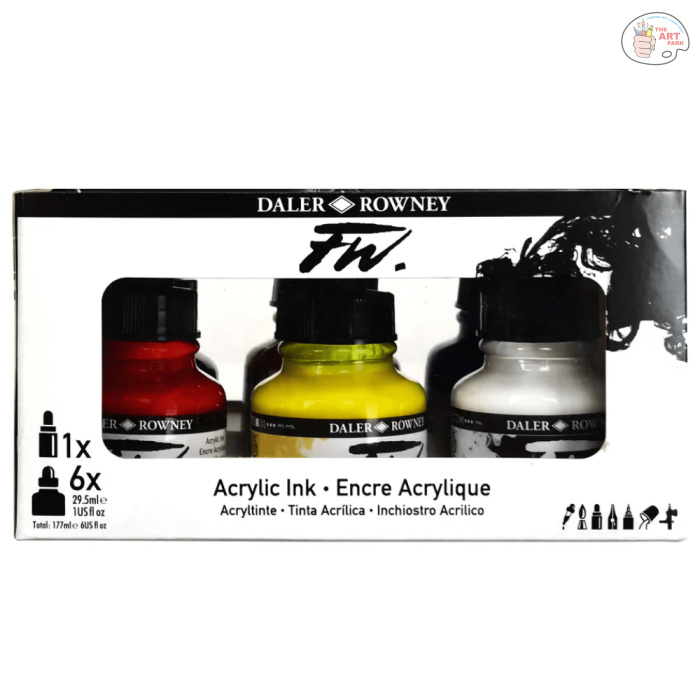 Untitled design (6) Daler-Rowney FW Primary set 6 X 29.5ML - Image 1