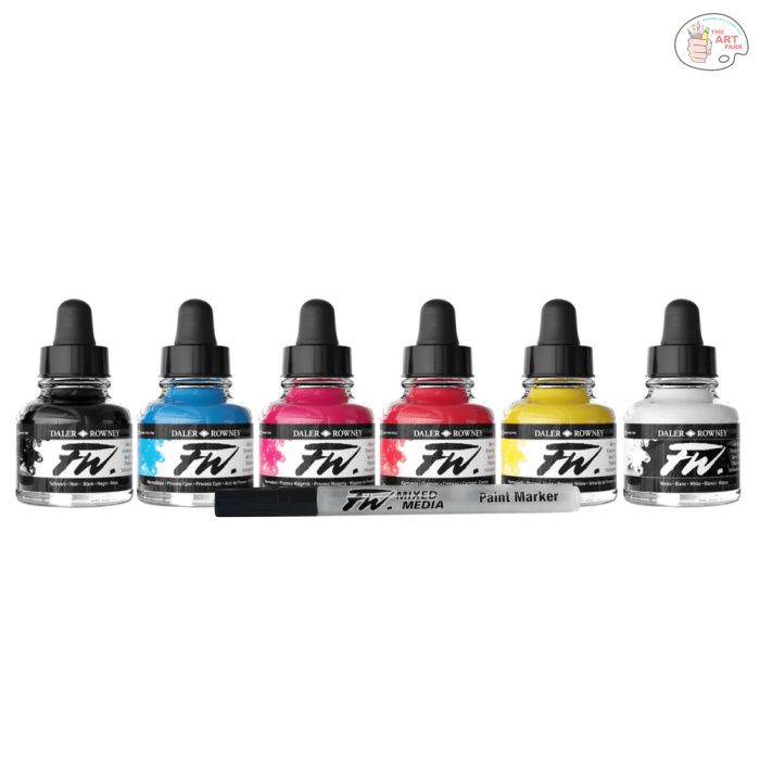 Daler-Rowney FW Primary set 6 X 29.5ML - Image 2