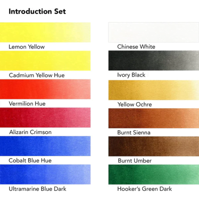 Daler-Rowney Aquafine Watercolour Introduction Set (12 x 8ml Tubes) - Image 2