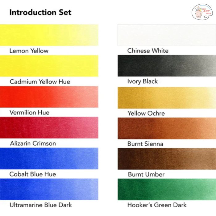 Daler-Rowney Aquafine Watercolour Introduction Set (12 x 8ml Tubes) - Image 2
