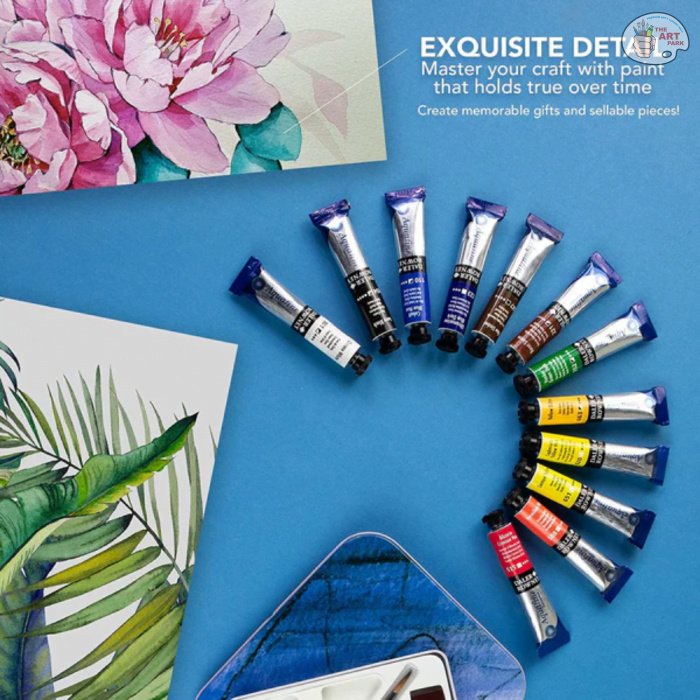 Daler-Rowney Aquafine Watercolour Introduction Set (12 x 8ml Tubes) - Image 3