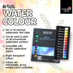 BRUSTRO ARTISTS' WATERCOLOUR SET OF 24 COLOURS X 12ML TUBES - Image 7
