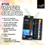 BRUSTRO Artists’ Watercolour Set of 12 Colours X 12ML Tubes - Image 2