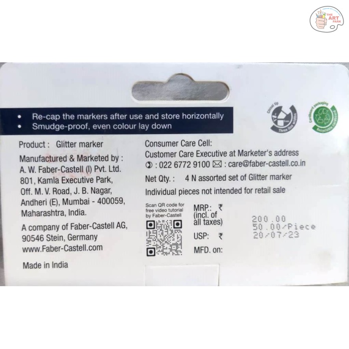 Faber Castell Glitter Marker - Set of 4 - Image 3