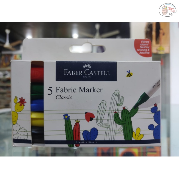WhatsApp Image 2024-07-01 at 4.18.33 PM FABER CASTELL CLASSIC FABRIC Marker SET OF 5 - Image 1