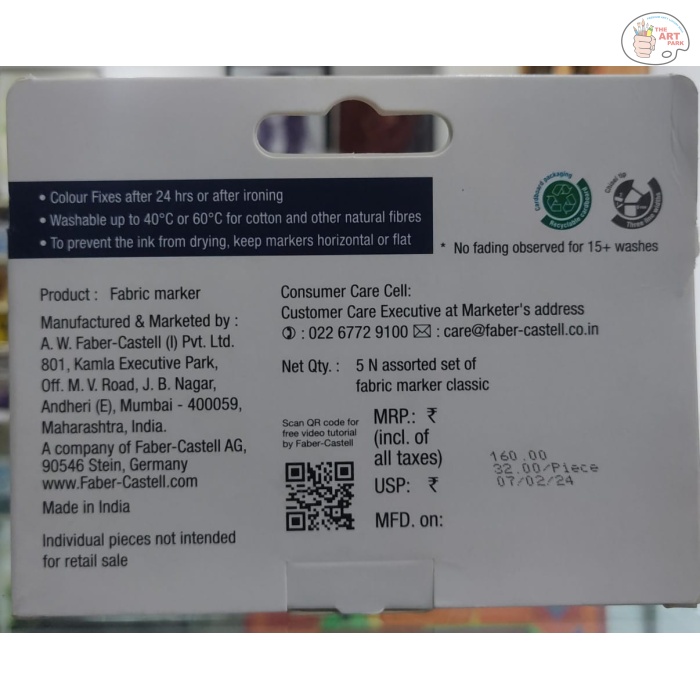 FABER CASTELL CLASSIC FABRIC Marker SET OF 5 - Image 2