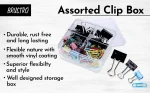 Brustro Clip Box Set of 56 Binder Clips and 120 Paper Clips, Stationery Binding Supplies for Loose Papers, Files, DIY, Office and School Use - Image 2