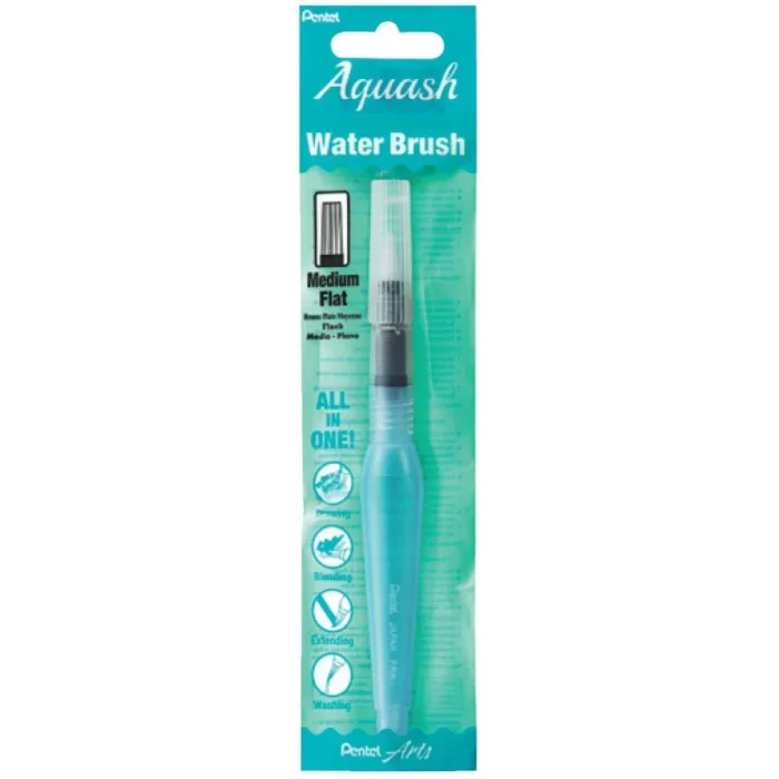 PENTEL MEDIUM FLAT PENTEL ARTS AQUASH WATER BRUSH Flat - Image 2